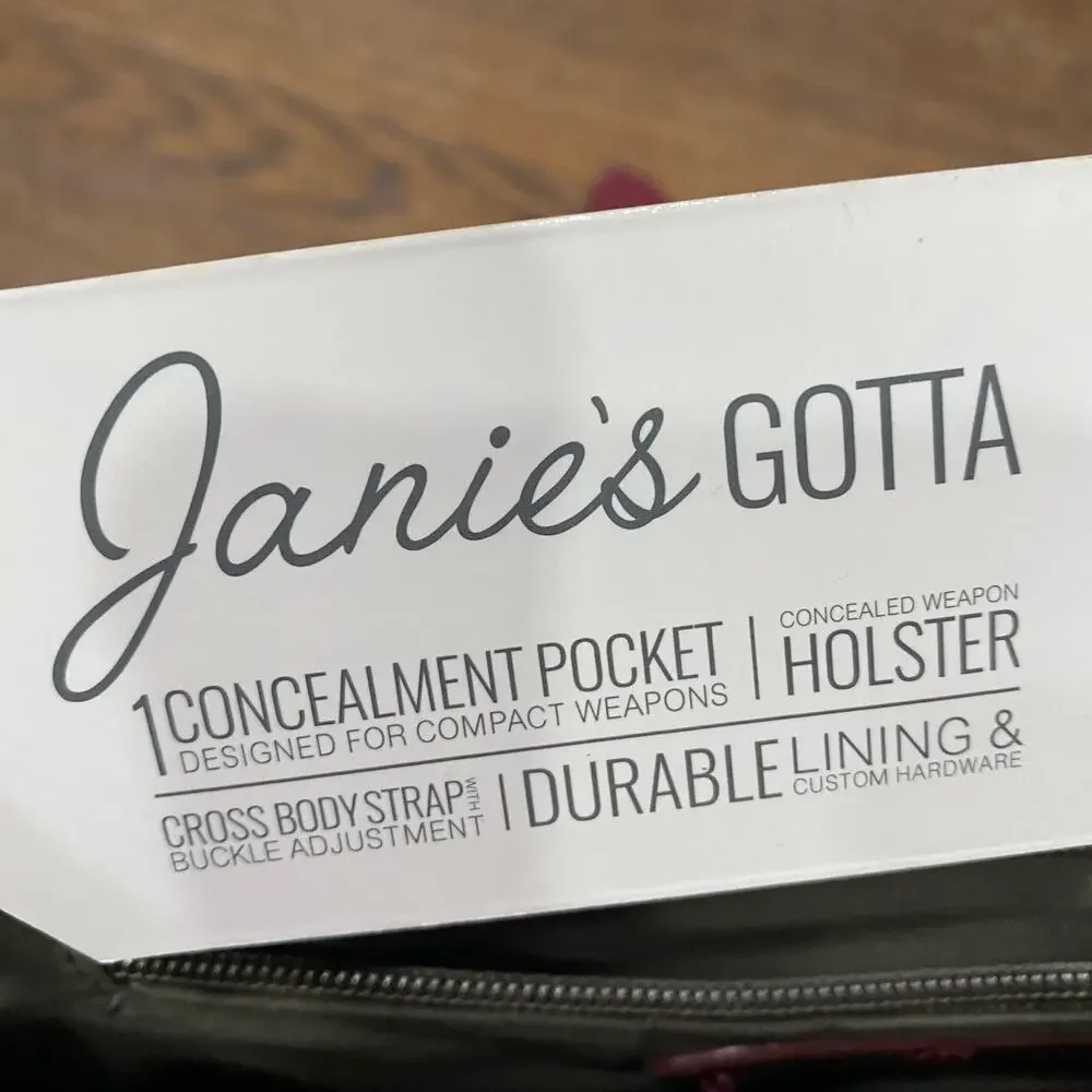 Damsel In Defense Concealed Carry Purse Cranberry Janie’s Gotta Crossbody Bag - Picture 5 of 16